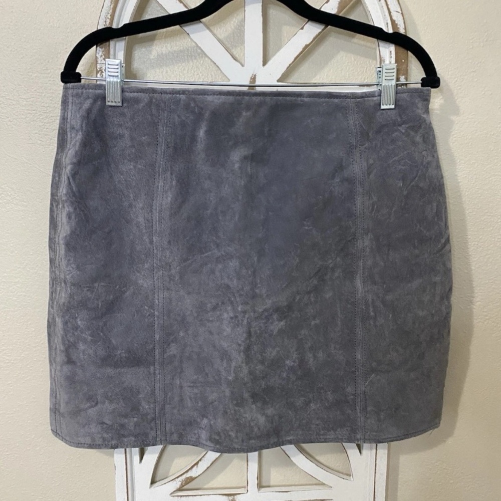 NWT BLANK NYC size 30 GRAY SUEDE LEATHER MINI SKIRT